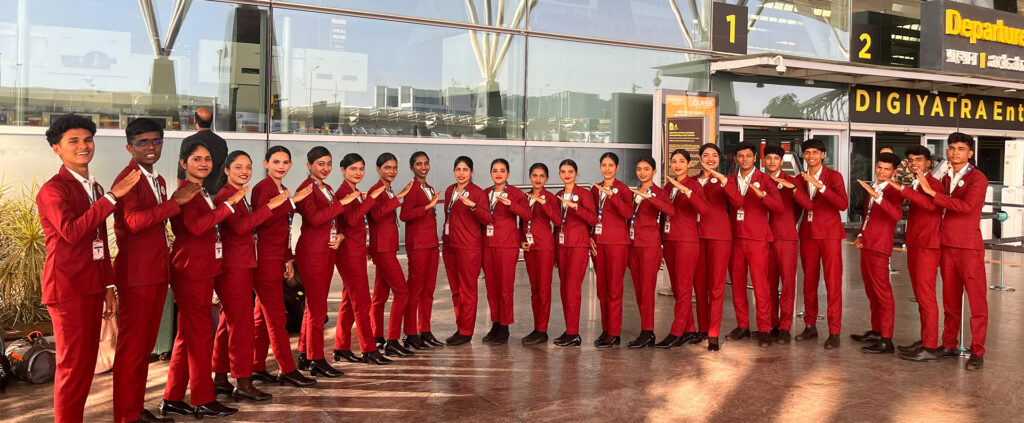 Career courses after PUC: aviation students at airport